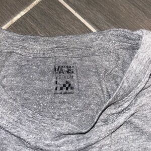 Vans Heather Gray Crewneck Tee with Checker Detail